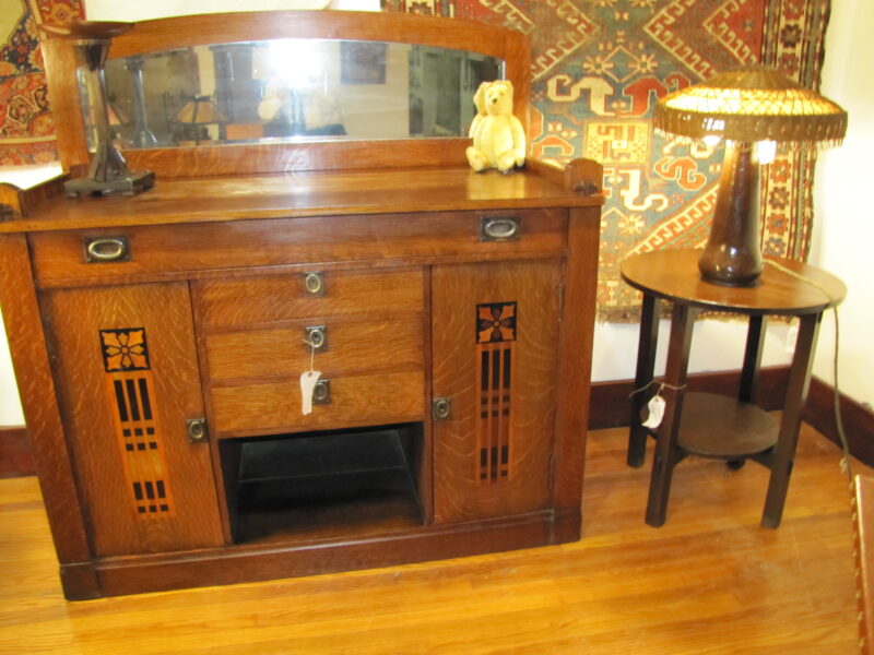 Antique SUPURB "Shop of the crafter" - a rare sideboard with inlay - SOLD - Image 2