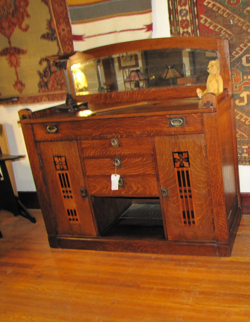 Antique SUPURB "Shop of the crafter" - a rare sideboard with inlay - SOLD