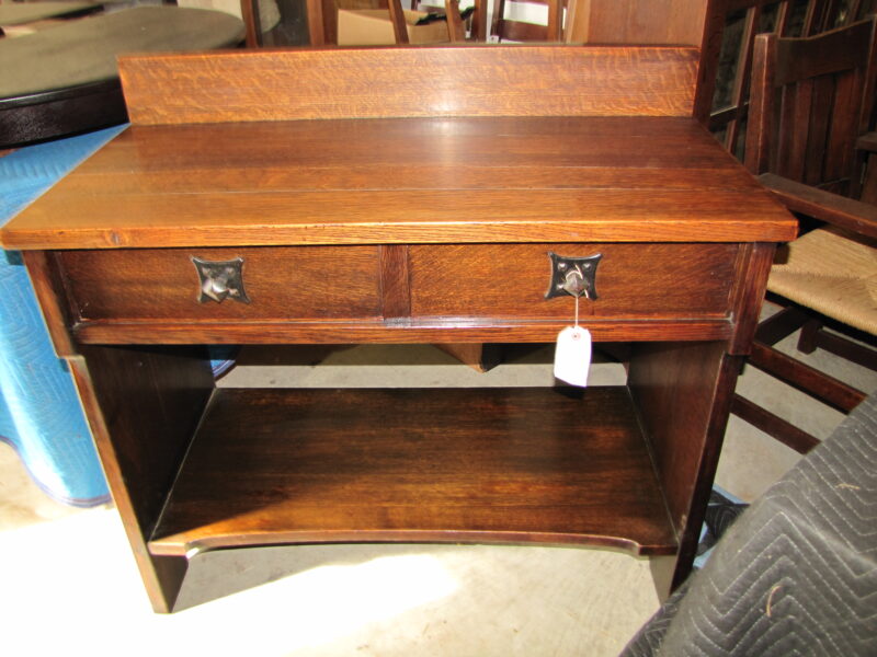 Antique SUPURB RARE GUSTAV STICKLEY serving table with rare hammered iron star pull circa 1901 - SOLD