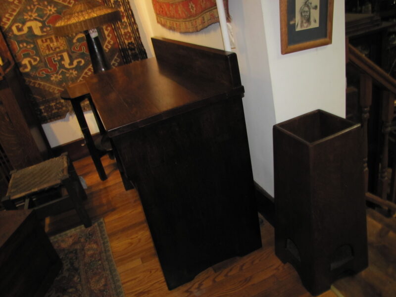 Antique SUPURB RARE GUSTAV STICKLEY serving table with rare hammered iron star pull circa 1901 - SOLD - Image 7