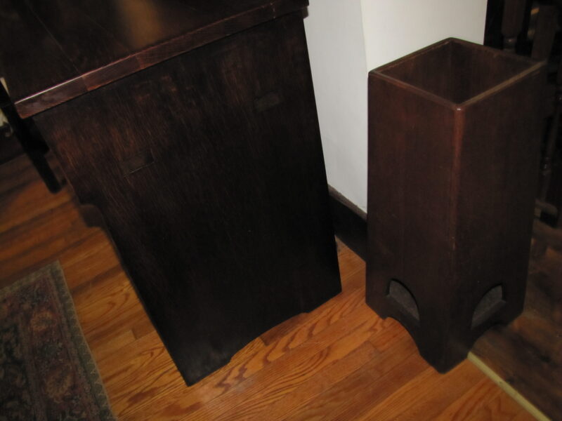 Antique SUPURB RARE GUSTAV STICKLEY serving table with rare hammered iron star pull circa 1901 - SOLD - Image 10