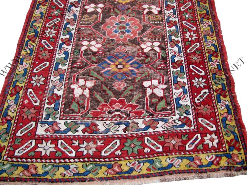 great antique Caucasian runner from the mid 1800 oriental rug  |  rr2456