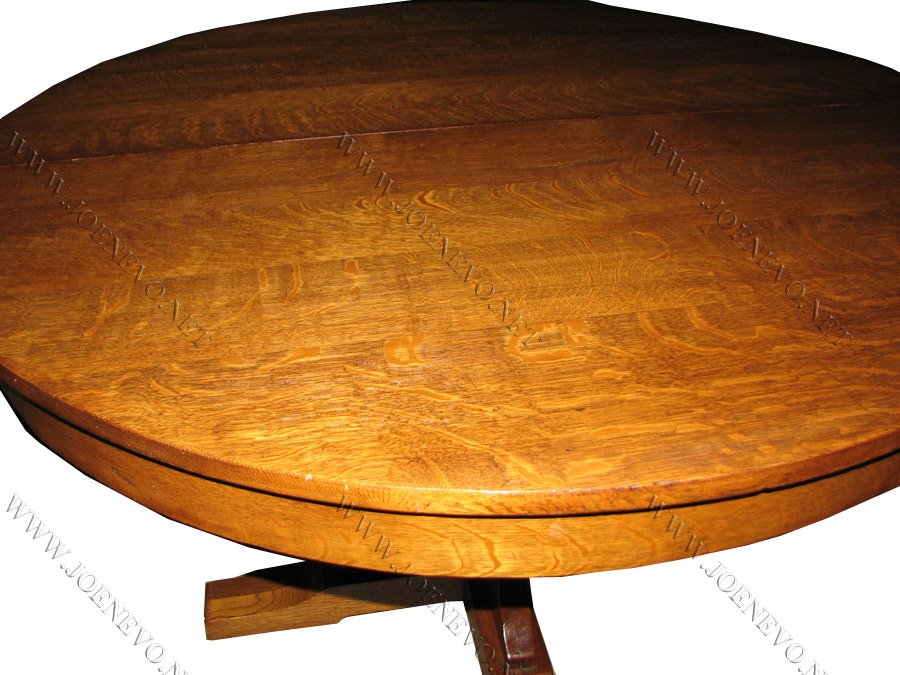 Antique L& jG STICKLEY pedestal dining table  |  w2685