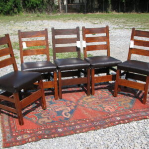 Set Of 5 Early Gustav Stickley Side Chairs F4170