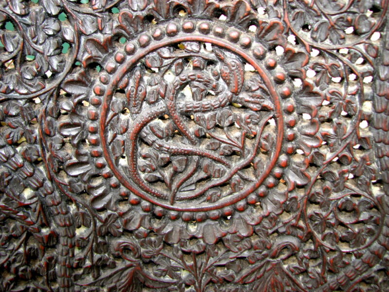 Indian  Carved Chair F6811 - Image 2