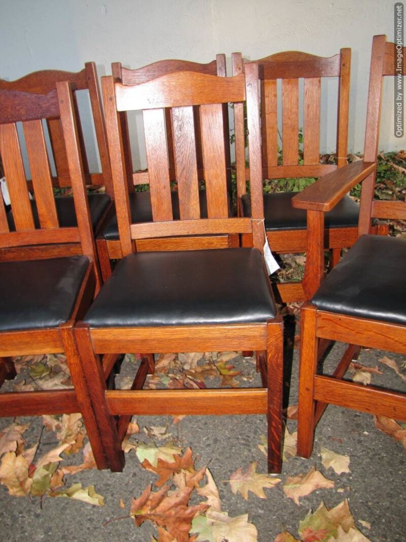 Great Antique L&jG Stickley Set of 10 Dining Chairs w2006 - Image 5