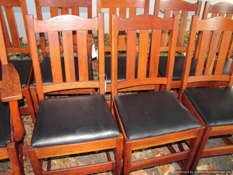 Great Antique L&jG Stickley Set of 10 Dining Chairs w2006 - Image 6
