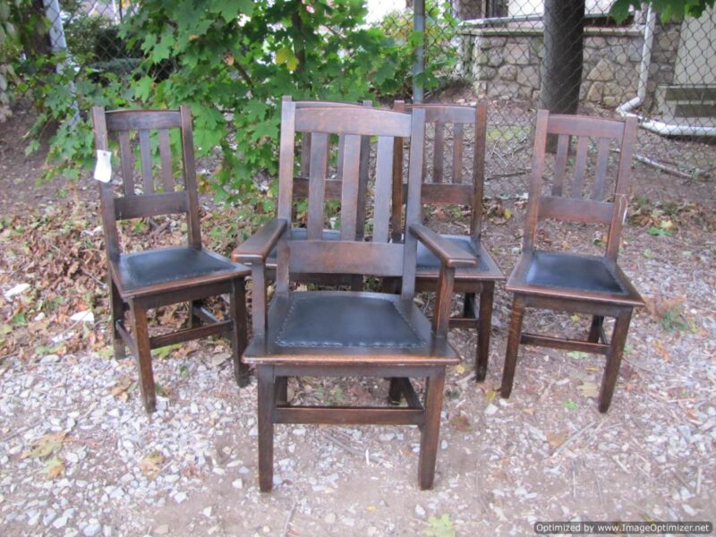 Antique Set of five A&C Chairs from STICKLEY Era W1430 - Image 2