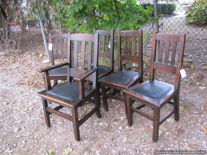 Antique Set of five A&C Chairs from STICKLEY Era W1430