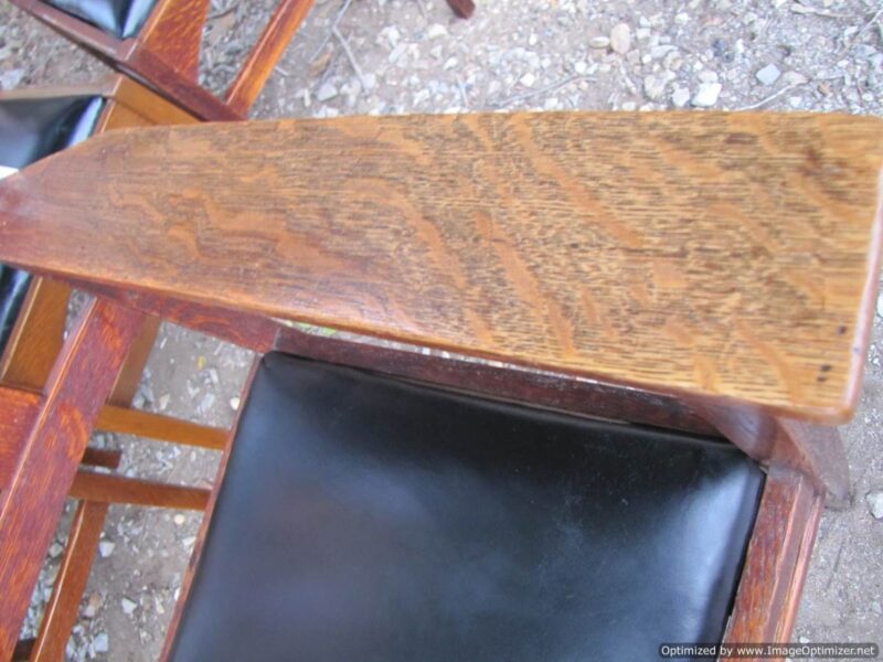 Superb Set of Five Antique Gustav Stickley Chairs in Harvey Ellis design W2594 - Image 6