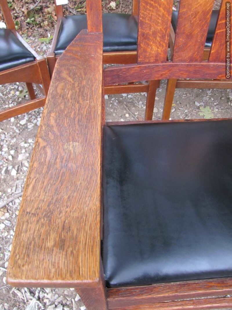 Superb Set of Five Antique Gustav Stickley Chairs in Harvey Ellis design W2594 - Image 7