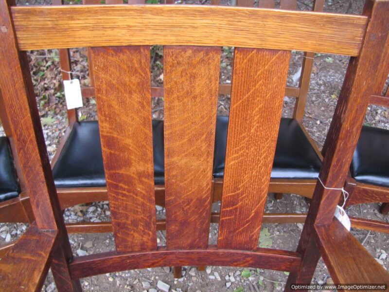 Superb Set of Five Antique Gustav Stickley Chairs in Harvey Ellis design W2594 - Image 8