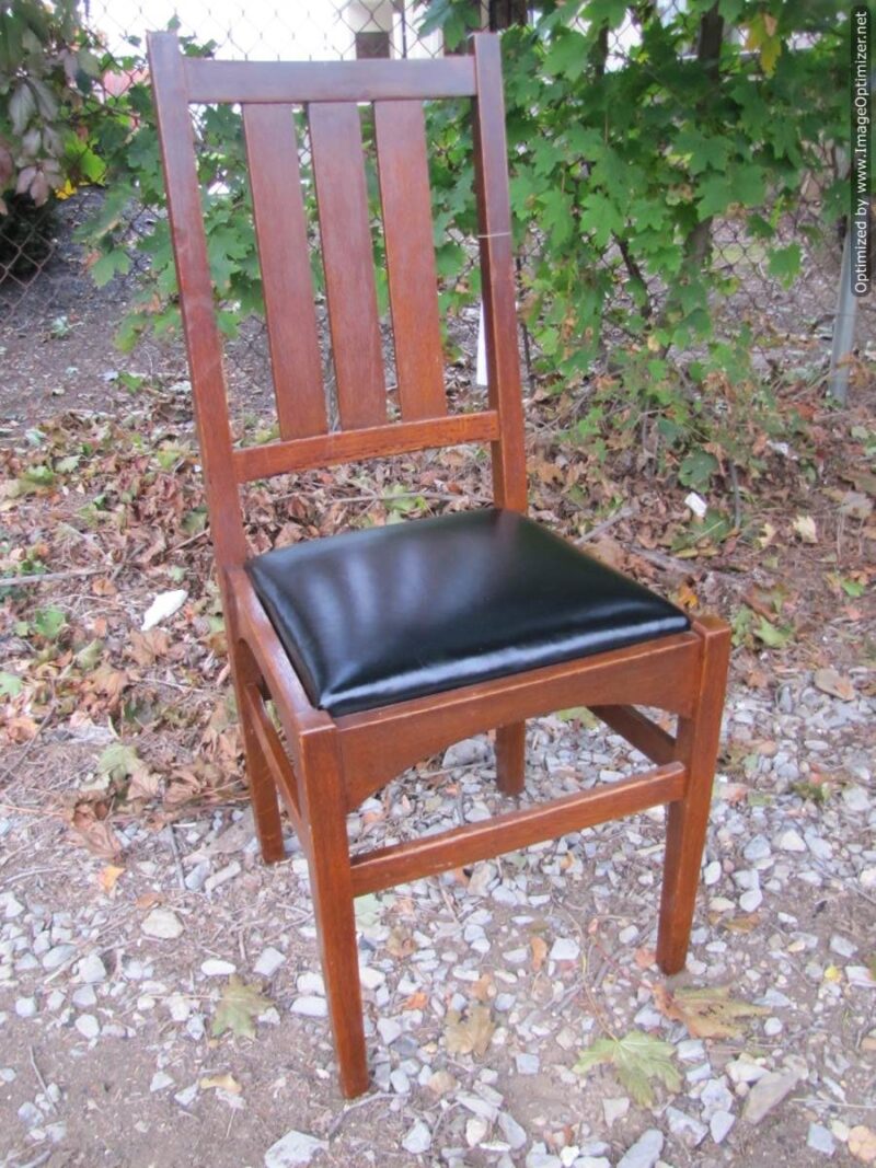 Superb Set of Five Antique Gustav Stickley Chairs in Harvey Ellis design W2594 - Image 10