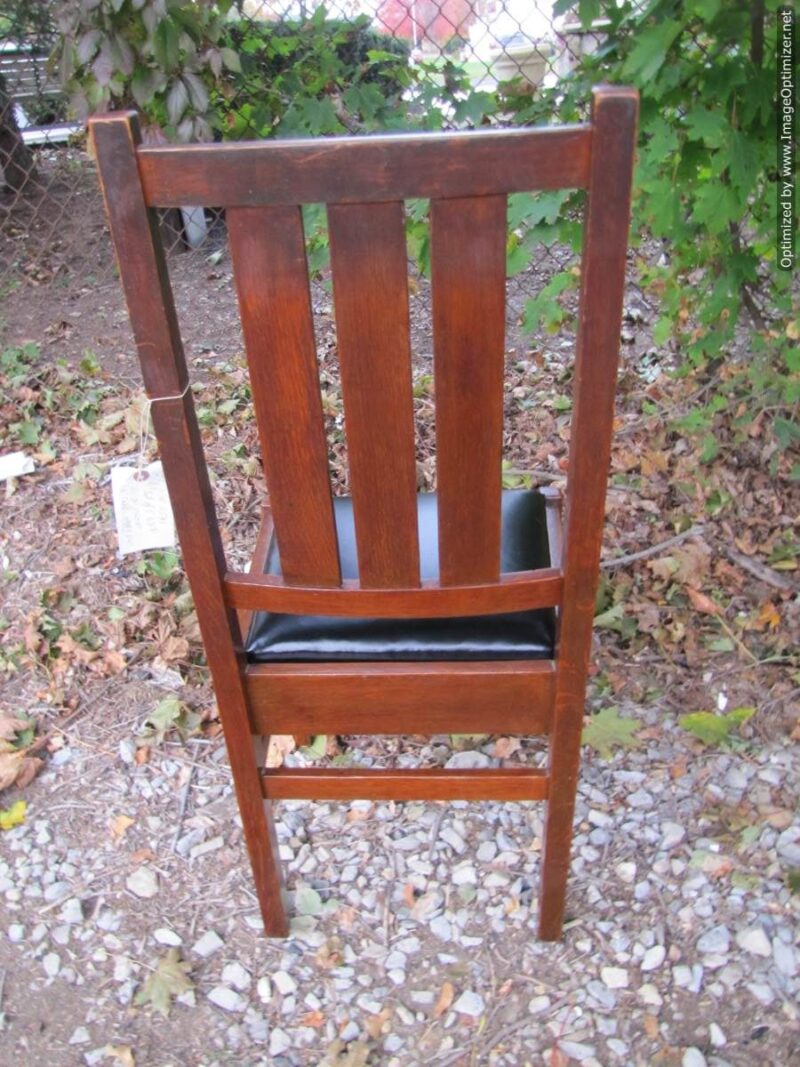 Superb Set of Five Antique Gustav Stickley Chairs in Harvey Ellis design W2594 - Image 13