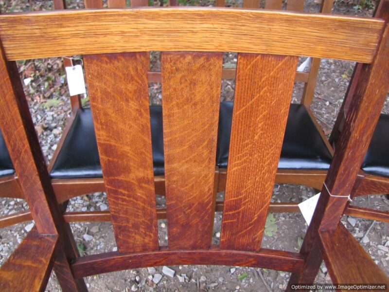 Superb Set of Five Antique Gustav Stickley Chairs in Harvey Ellis design W2594 - Image 17