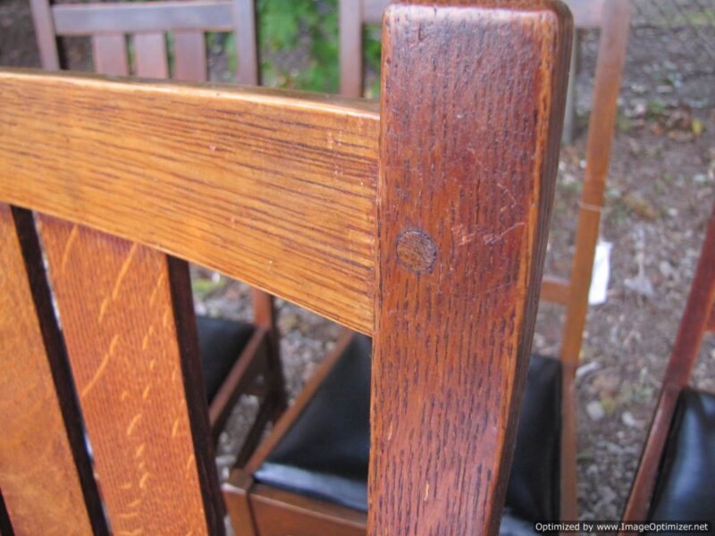 Superb Set of Five Antique Gustav Stickley Chairs in Harvey Ellis design W2594 - Image 21