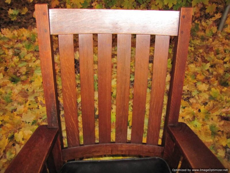 Great Antique L & jG Stickley Armchair w/ Slats W4451 - Image 5