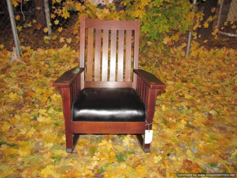 Great Antique L & jG Stickley Armchair w/ Slats W4451