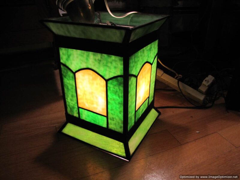 Large Arts & Crafts Stained Glass Lantern. W4884