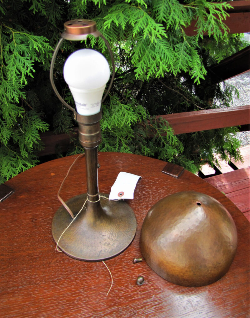 Antique Roycroft Helmet Table Lamp w5145 (Stickley Era) SALE REDUCED PRICE - Image 3
