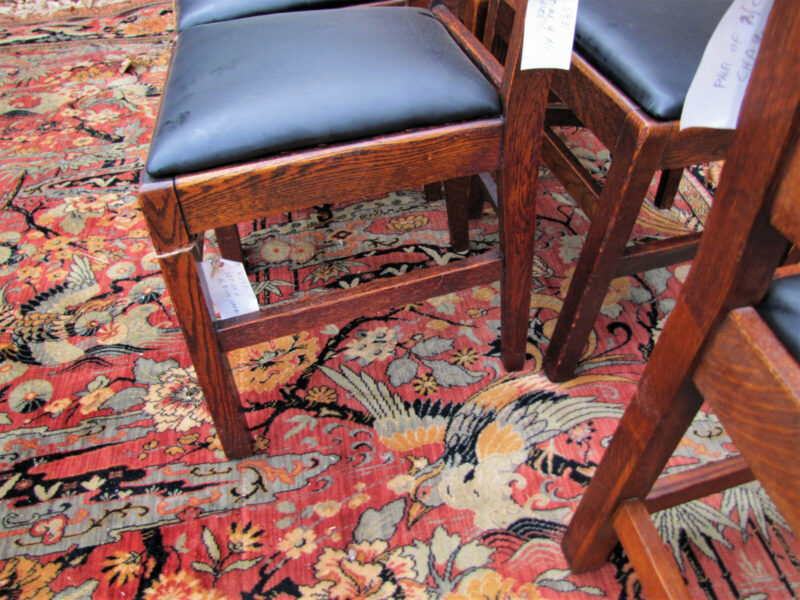 Antique Set of 6 Arts & Crafts Side Chairs. W5491 W5492 - Image 5