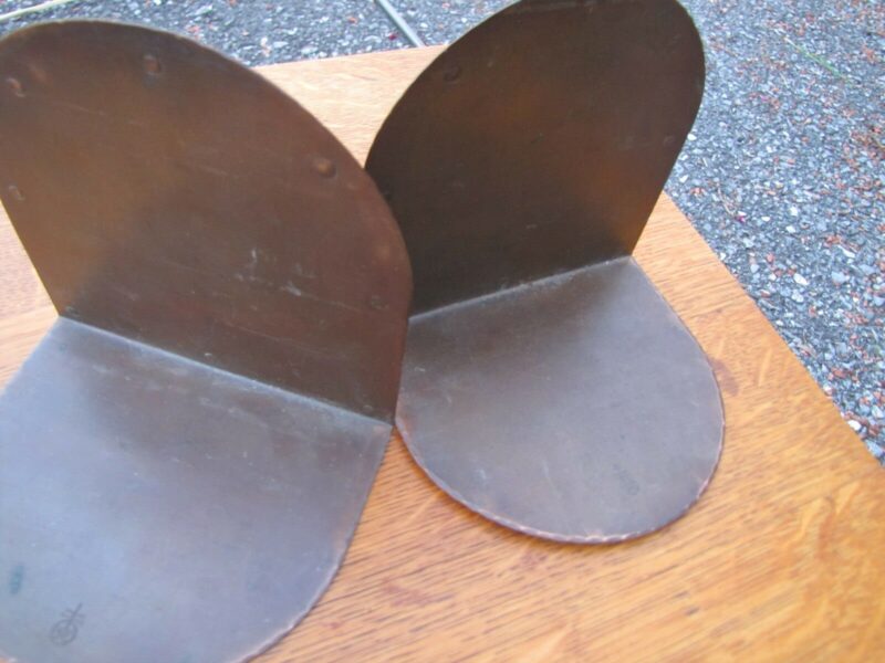 Pair of Large "Roycroft" Bookends with Poppy Flower Design w4416 stickley era - Image 8