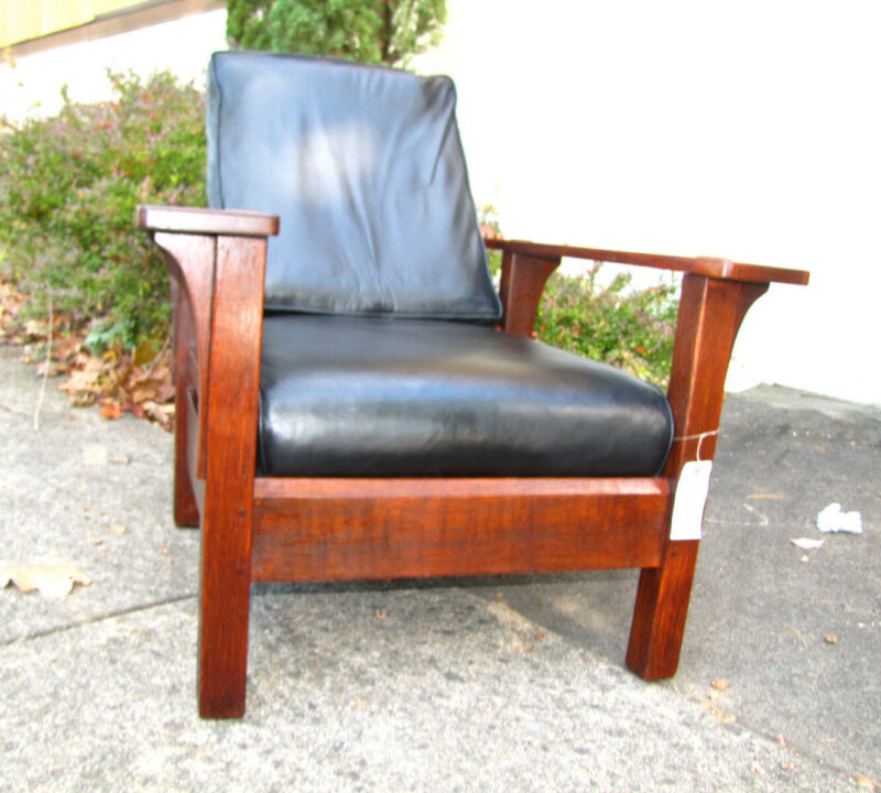 Superb Antique L&jG Stickley Paddle Arm Morris Chair w2511