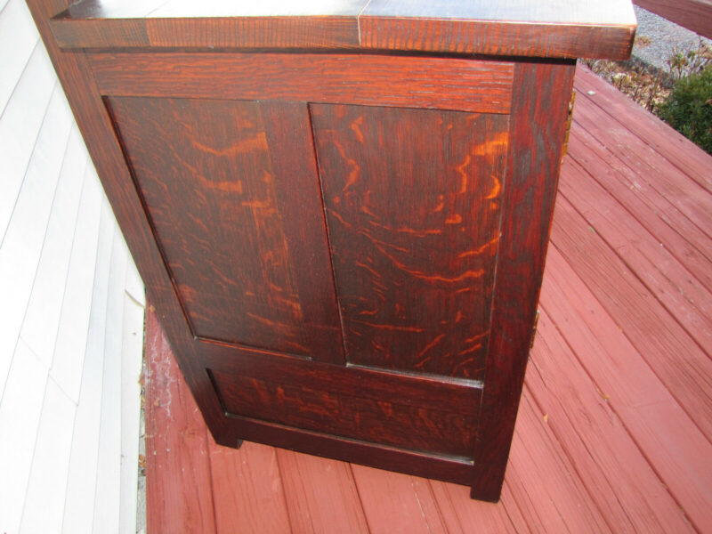 Roycroft Great Sideboard, Leaded Glass & Beveled Glass Mirror w1967 stickley er - Image 6