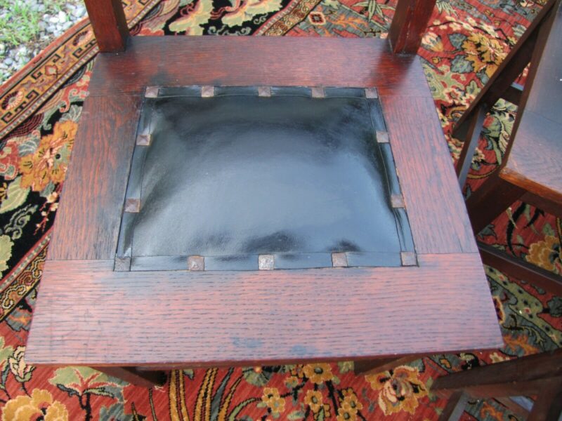 Antique Set of Five Gus Stickley Dining Chairs w5655 - Image 8