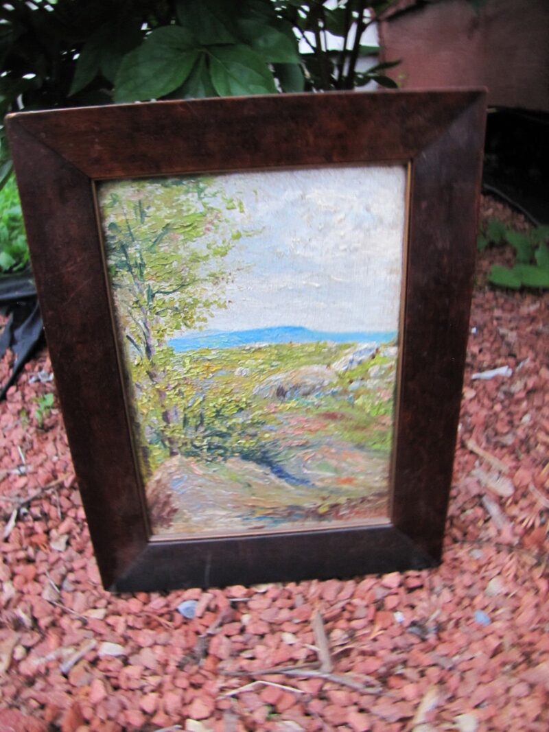 Antique Arts & Crafts Frame & Impressionist Painting - W4051 - Image 3