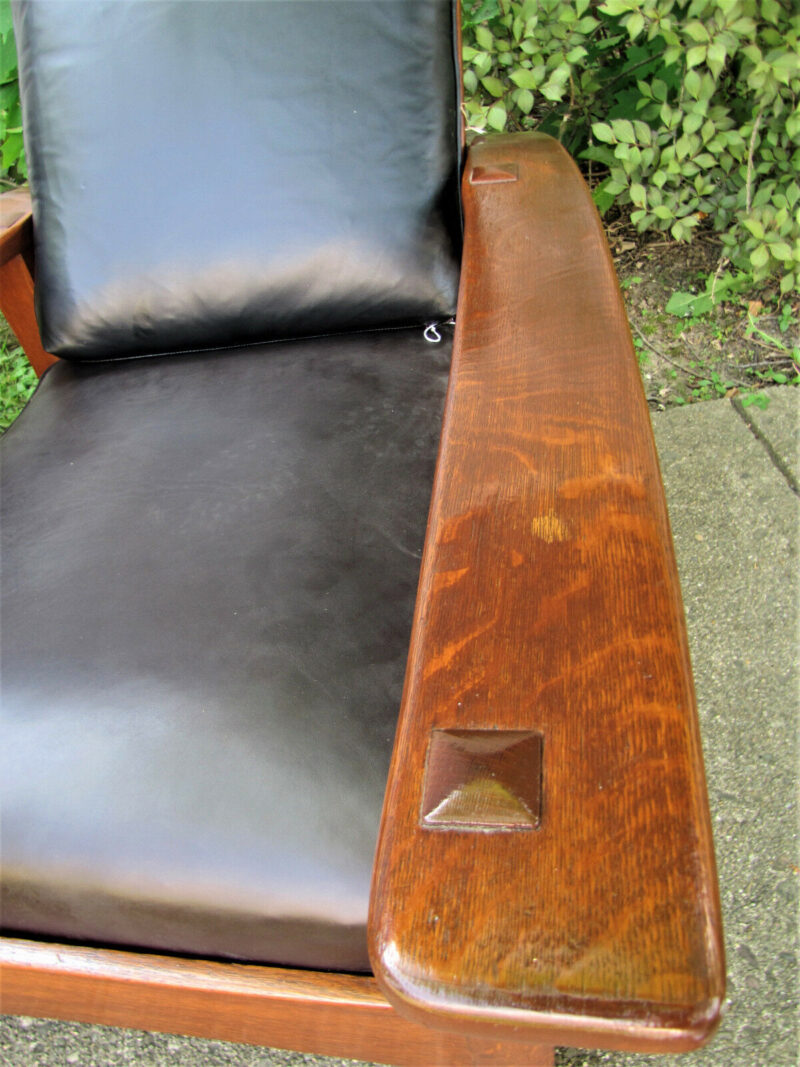 Antique Pair of Limbert Rocking Chair & Morris Chair. W1158 W2589 - Image 11
