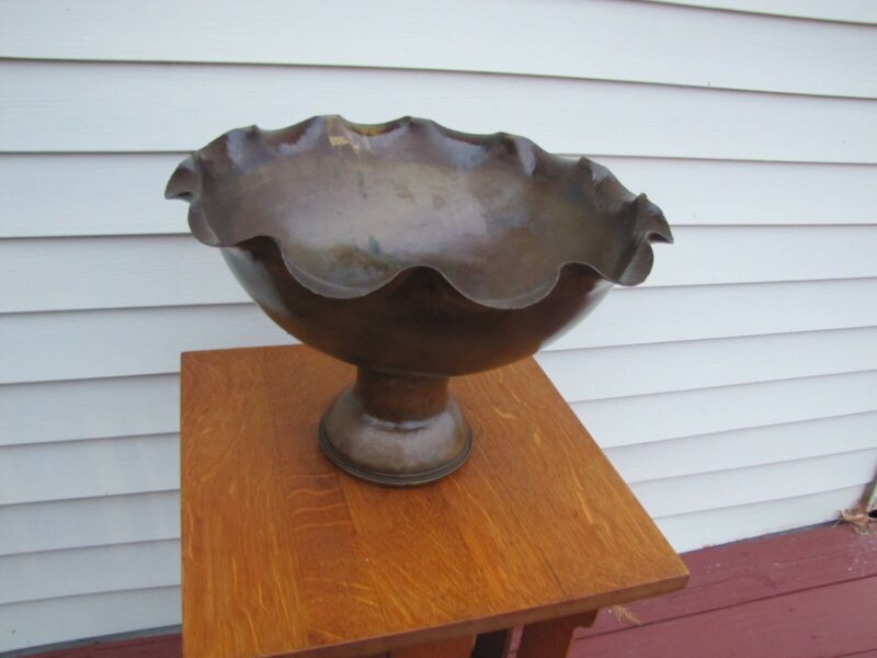 RARE Antique Van Erp Hammered Copper Center Piece W5168 - Image 10