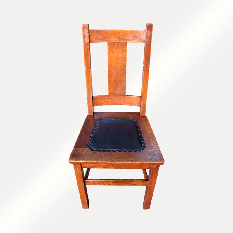 Antique set of 5 Limbert Dining Chairs. W2221 - Image 3