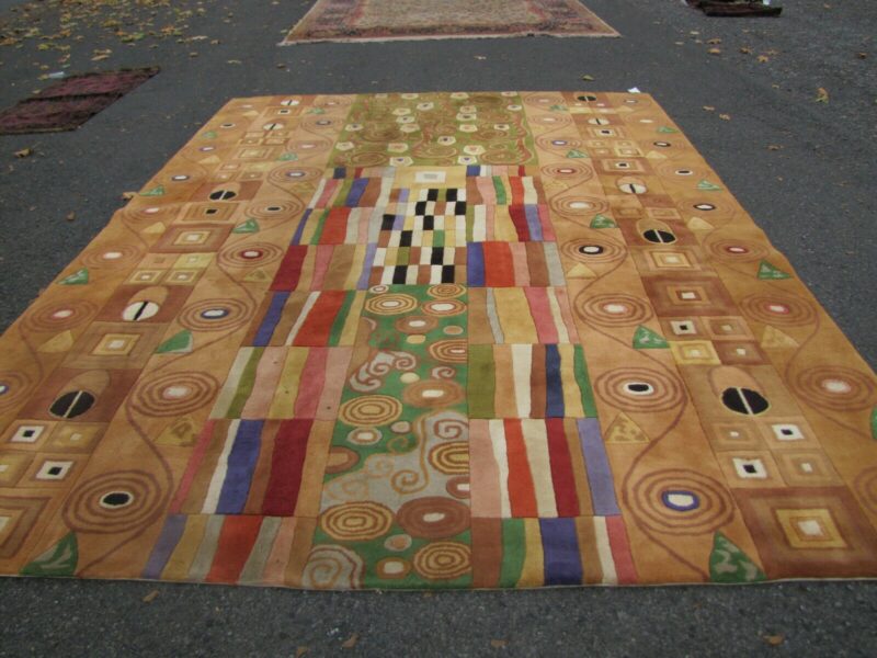 VIANTAGE modern mid century style wool pile rug rr3666 ROOM SIZE - Image 12