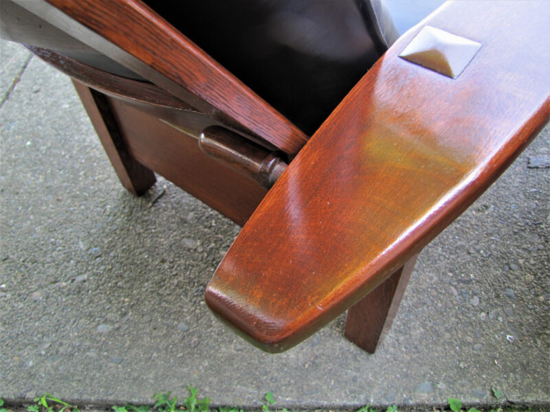 Antique Pair of Limbert Rocking Chair & Morris Chair. W1158 W2589 - Image 8