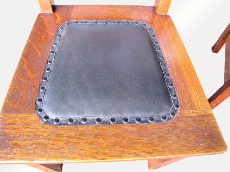 Antique set of 5 Limbert Dining Chairs. W2221 - Image 5