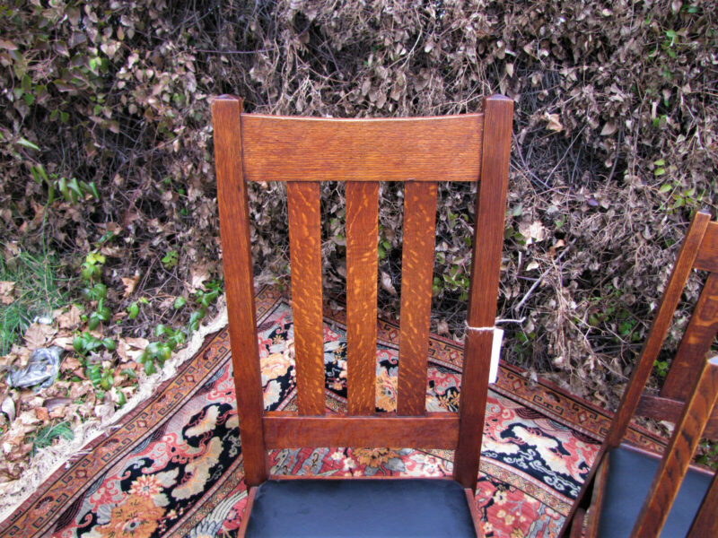 Antique Set of 6 Arts & Crafts Side Chairs. W5491 W5492 - Image 2