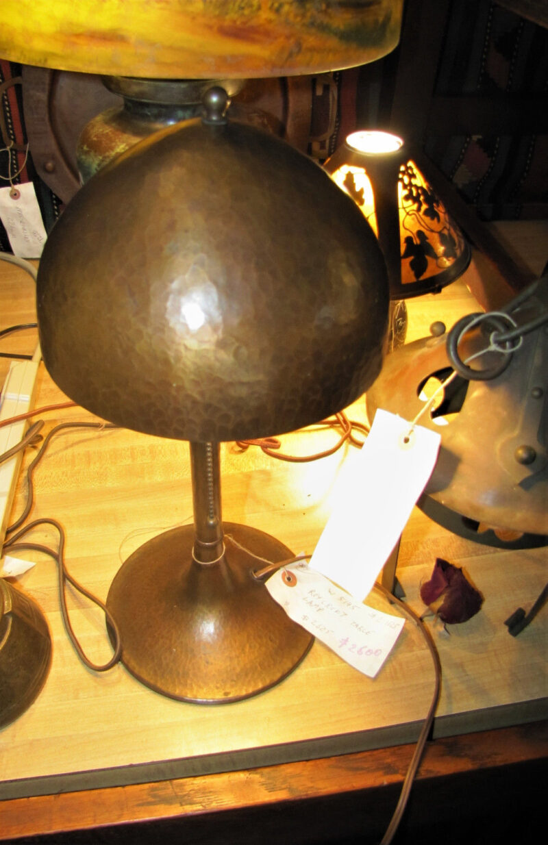 Antique Roycroft Helmet Table Lamp w5145 (Stickley Era) SALE REDUCED PRICE - Image 10