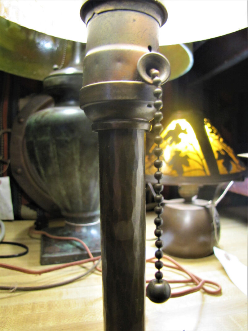 Antique Roycroft Helmet Table Lamp w5145 (Stickley Era) SALE REDUCED PRICE - Image 9