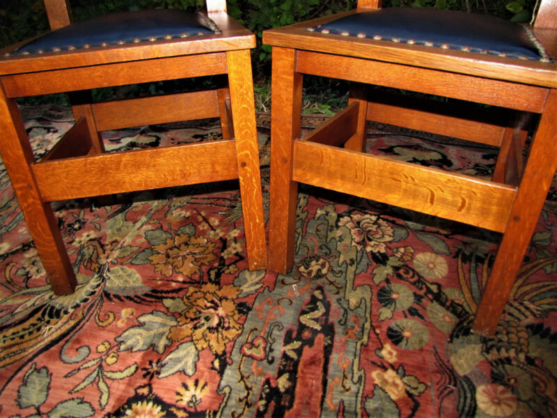 Superb & Rare Antique Pair of Stickley Brothers Side Chairs. W5414 - Image 8