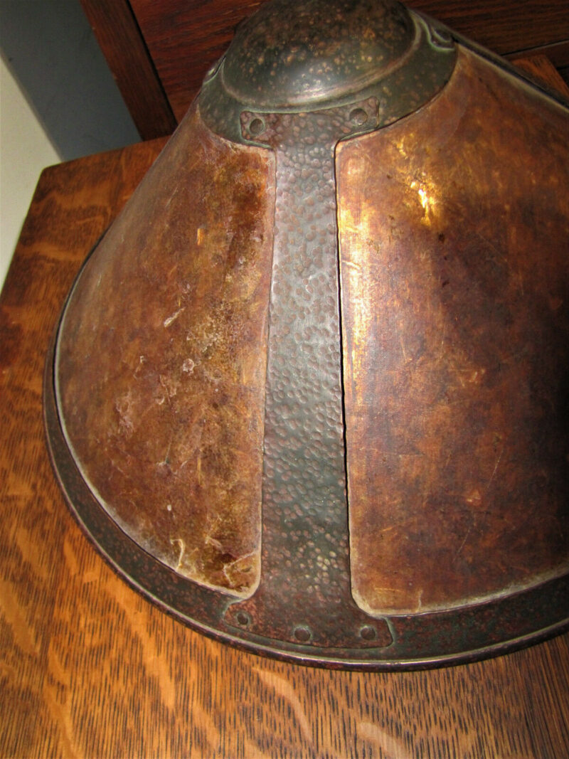 Superb A&C Hammered Copper Table Lamp with Mica Shade w5384 (stickley era). - Image 7