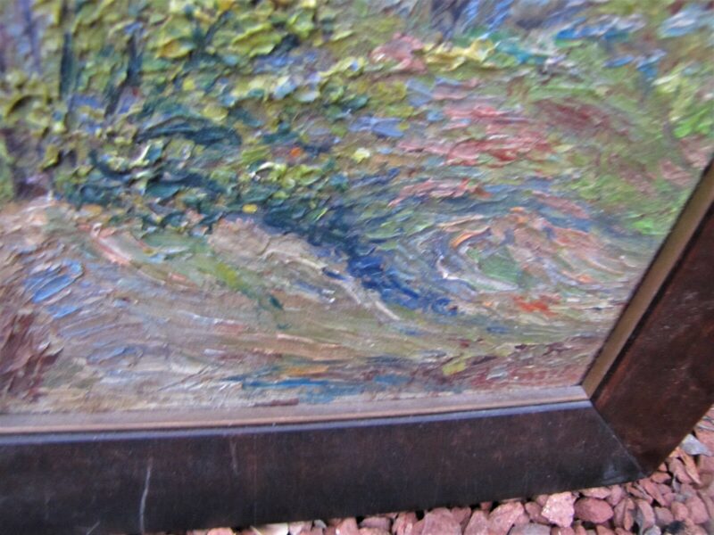 Antique Arts & Crafts Frame & Impressionist Painting - W4051 - Image 11