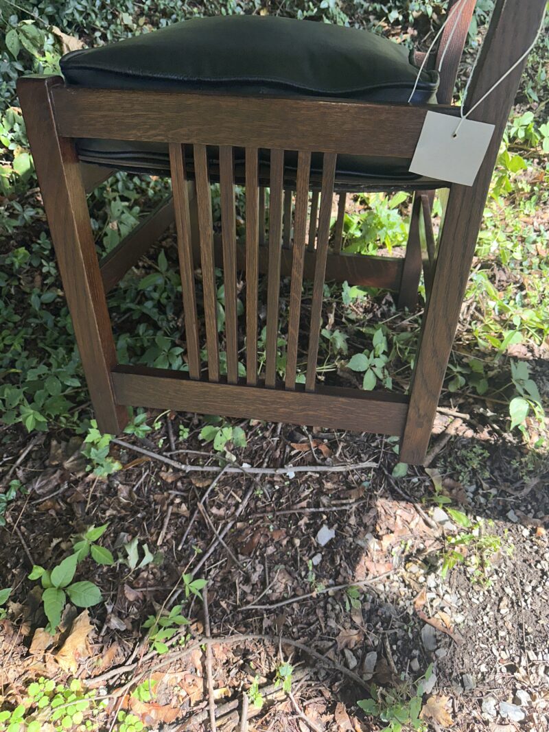 Antique marked/signed GUSTAV STICKLEY spindle side chair with high back - w7971 - Image 2