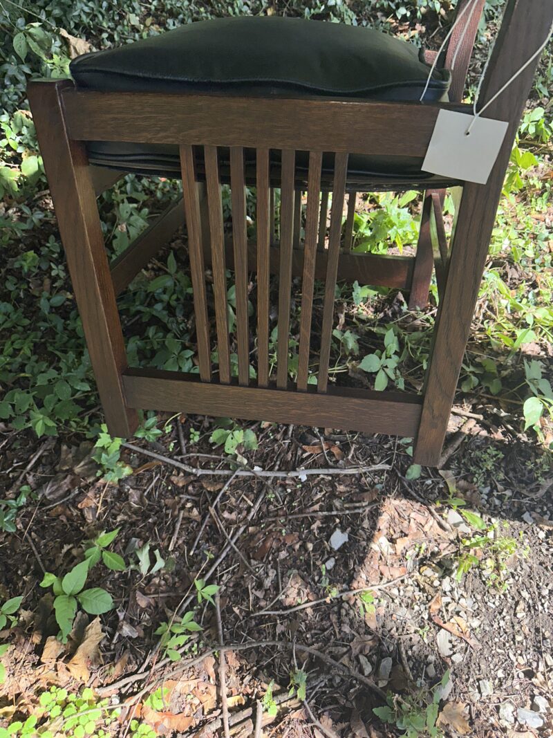 Antique marked/signed GUSTAV STICKLEY spindle side chair with high back - w7971 - Image 3