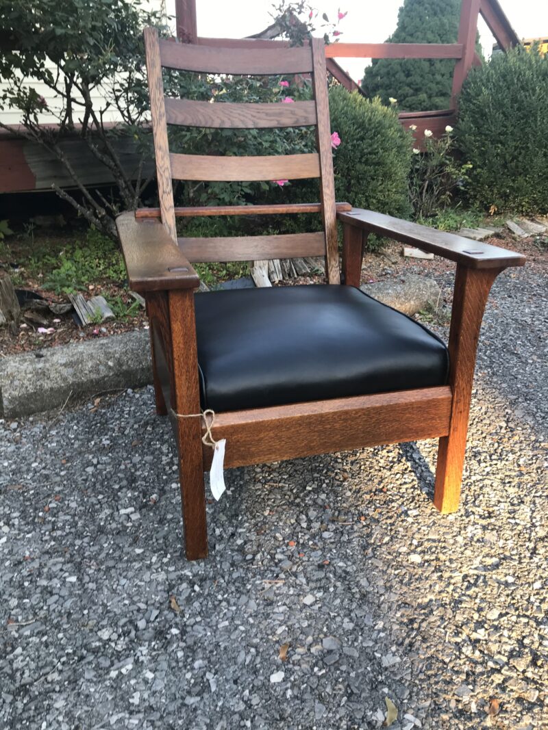 Antique L&JG STICKLEY Morris Chair Model No 830- w7253 - Image 8
