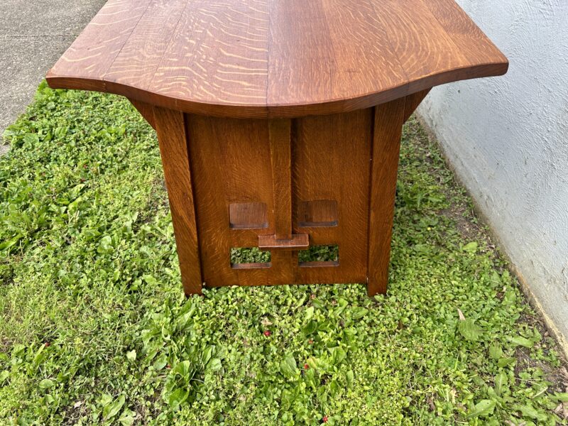 SUPERB Antique Charles Limbert Turtle Top Library Table - Image 18