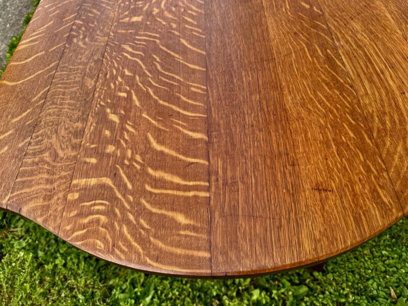 SUPERB Antique Charles Limbert Turtle Top Library Table - Image 14