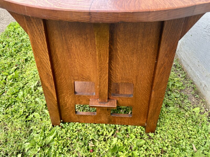 SUPERB Antique Charles Limbert Turtle Top Library Table - Image 11