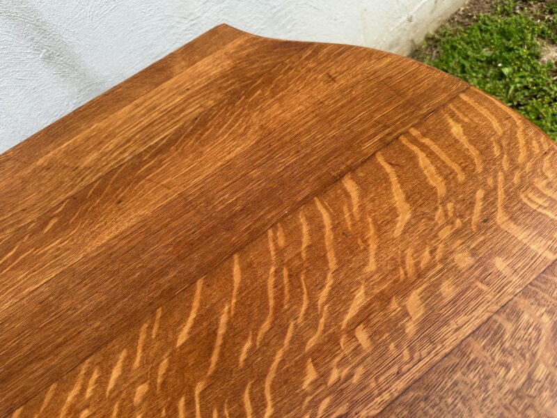 SUPERB Antique Charles Limbert Turtle Top Library Table - Image 9