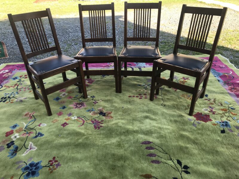 Set of Four (4) L&JG Stickley Spindle Chairs